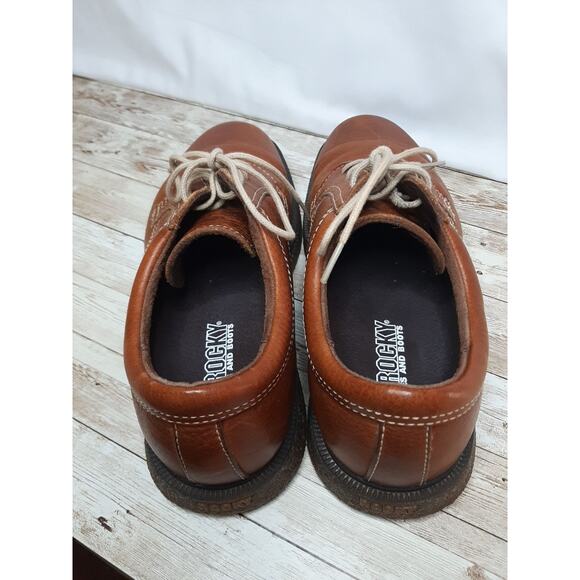 Rocky Shoes & Boots Mens 9.5W Brown Leather Oxford Oil Resistant Work Casual main image 4
